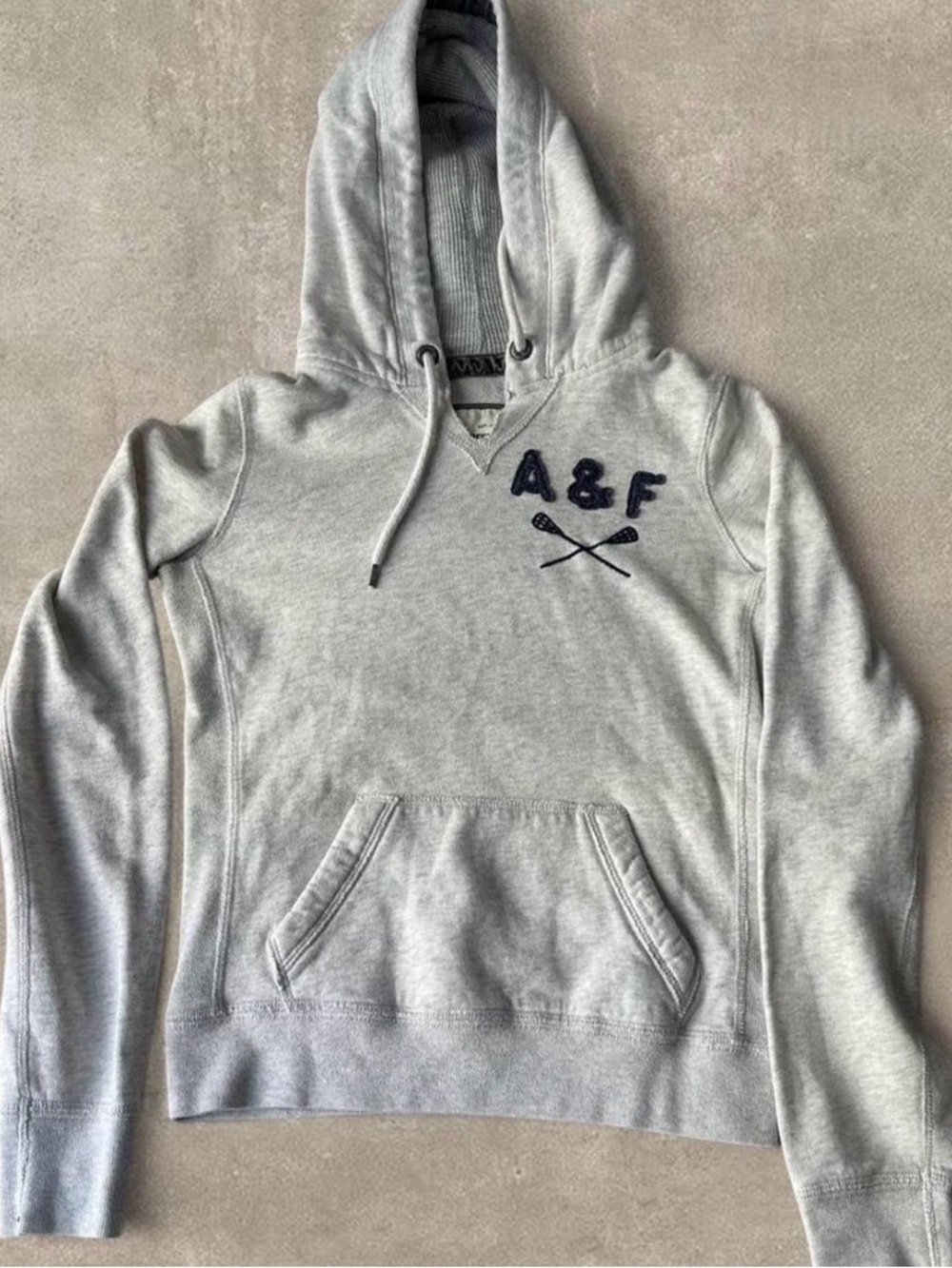 Abercrombie & Fitch Light Gray Hooded Pullover Sweatshirt - womens